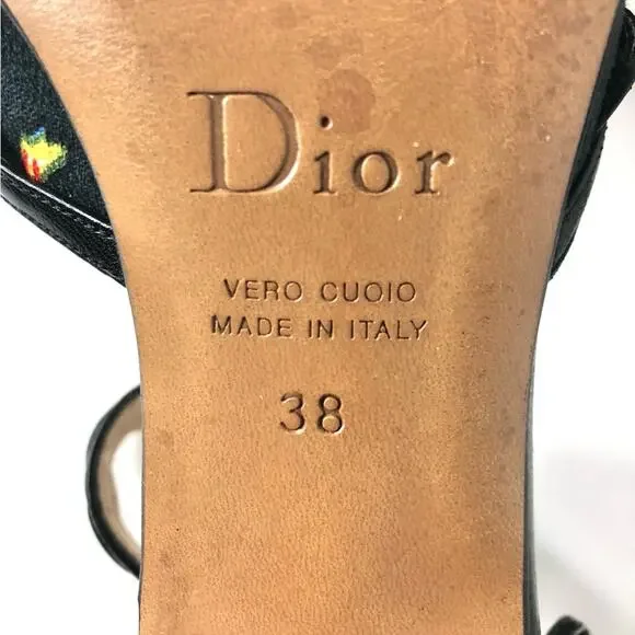 Vintage Dior SS 2002 Floral Print Bow Detail Pointed Toe High Heel Pumps 38 - Picture 8 of 8